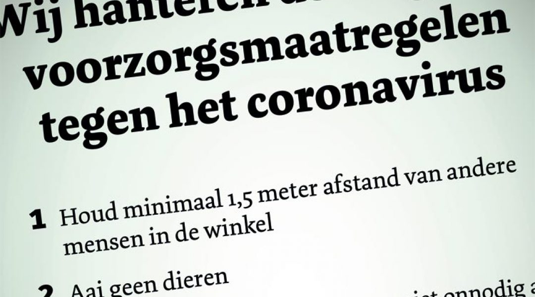 Download poster met corona-voorzorgsmaatregelen voor klanten