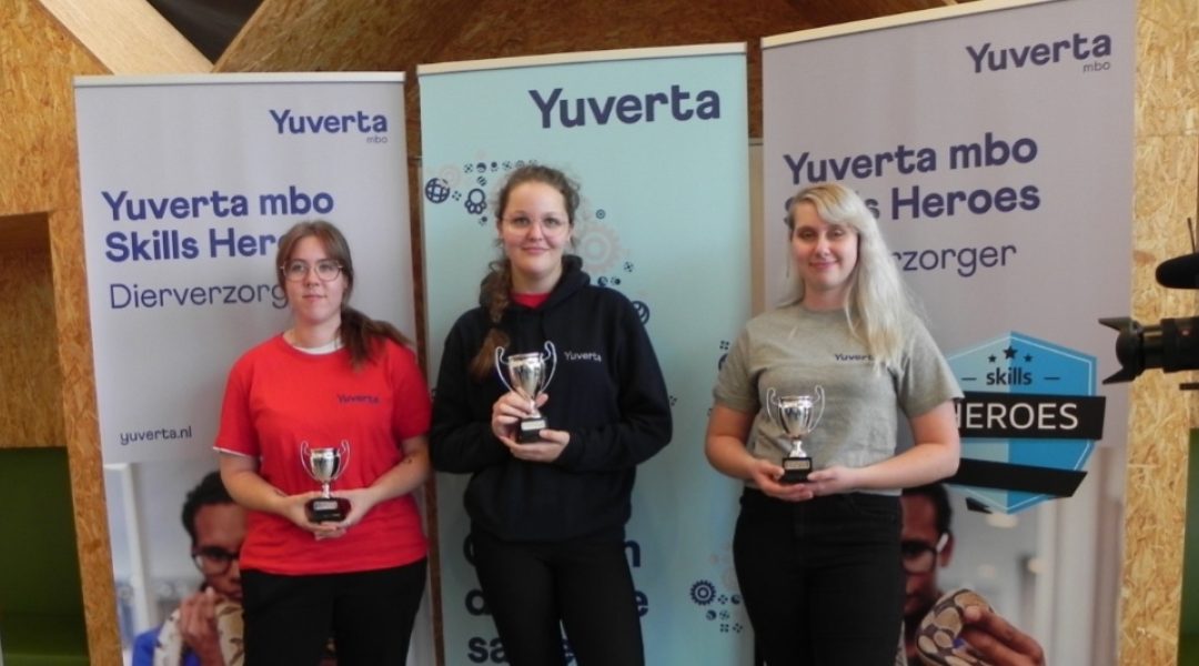 Yuverta-studenten tonen Dierverzorging-skills tijdens Skills Heroes