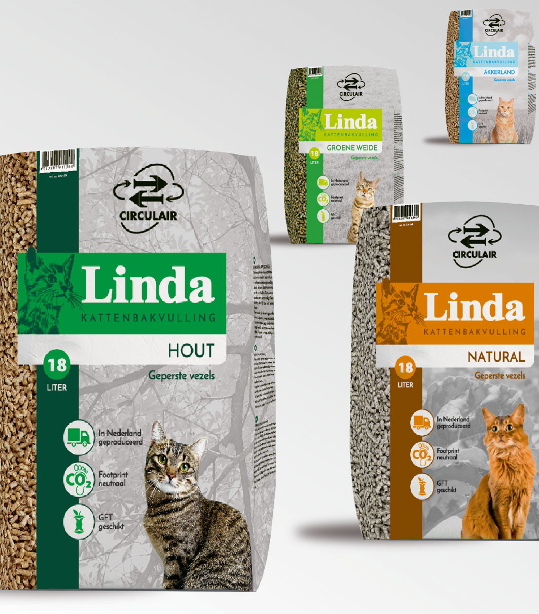 Linda Circulair: duurzame kattenbakvulling